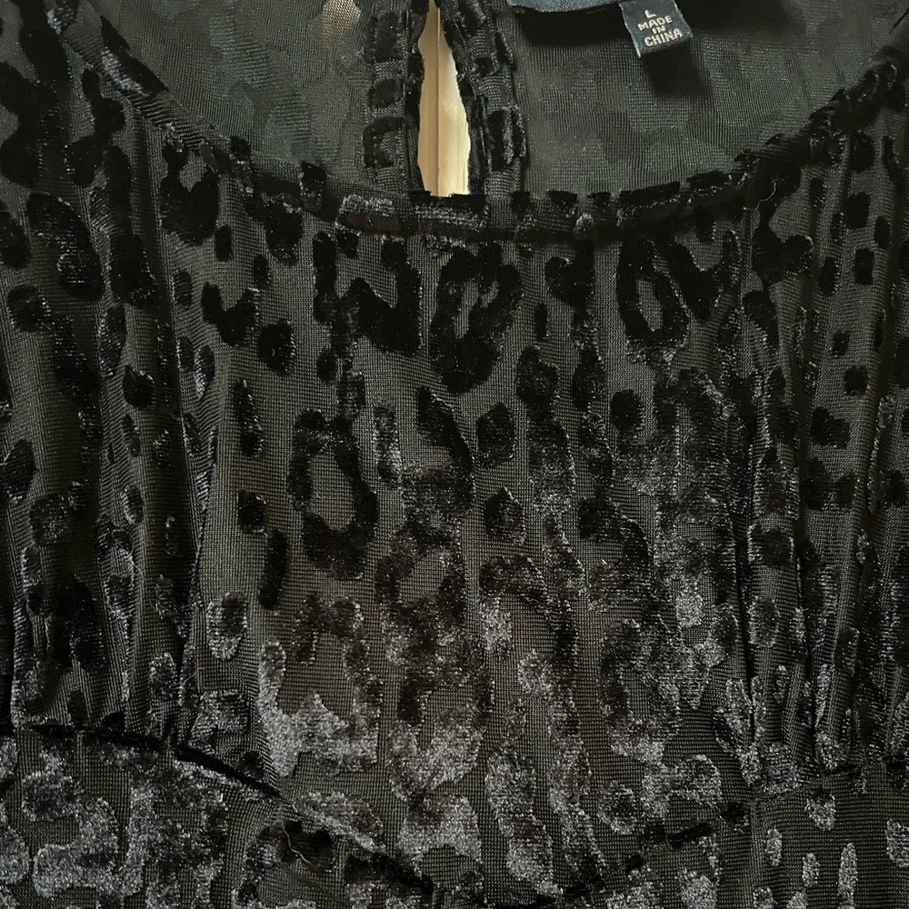 Black Animal Print Blouse - Picture 3 of 9